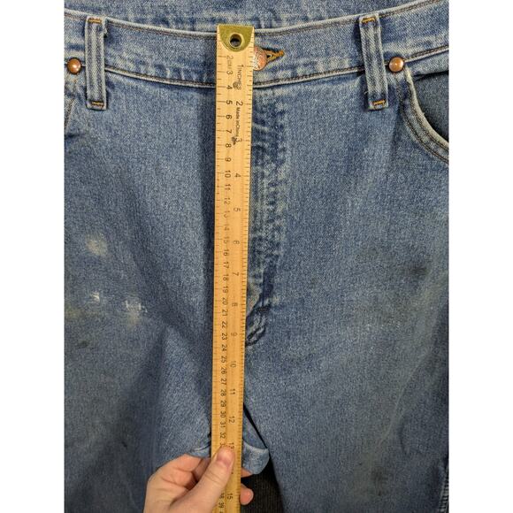 Wrangler Cowboy Cut Jeans Mens 38x34 Original Fit Active Flex Destroyed 13MAFGK - Picture 10 of 14